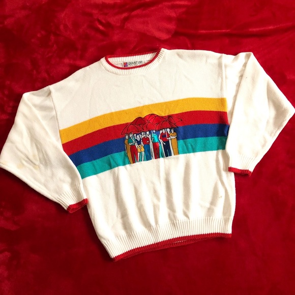 Vintage Sweaters - Vintage | Rainbow Colorful Knit Vintage Sweater